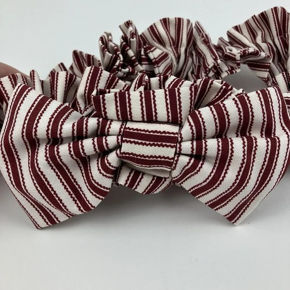 Longaberger Red Circular Ticking Basket Garter Liner | 8